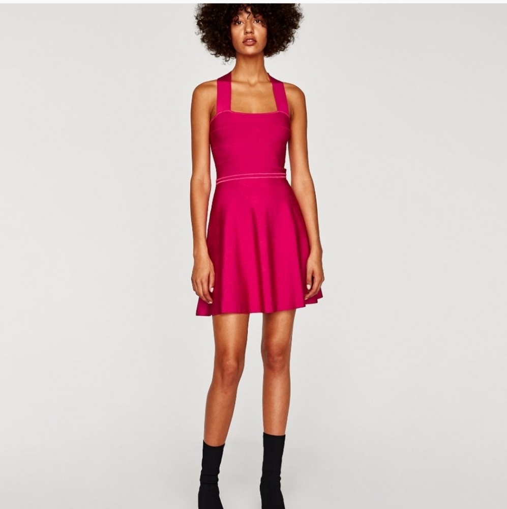 Zara Criss Cross Back Knit Dress